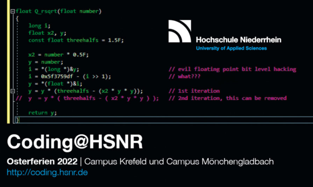 Coding@HSNR! Herbstferien-Campus Mönchengladbach